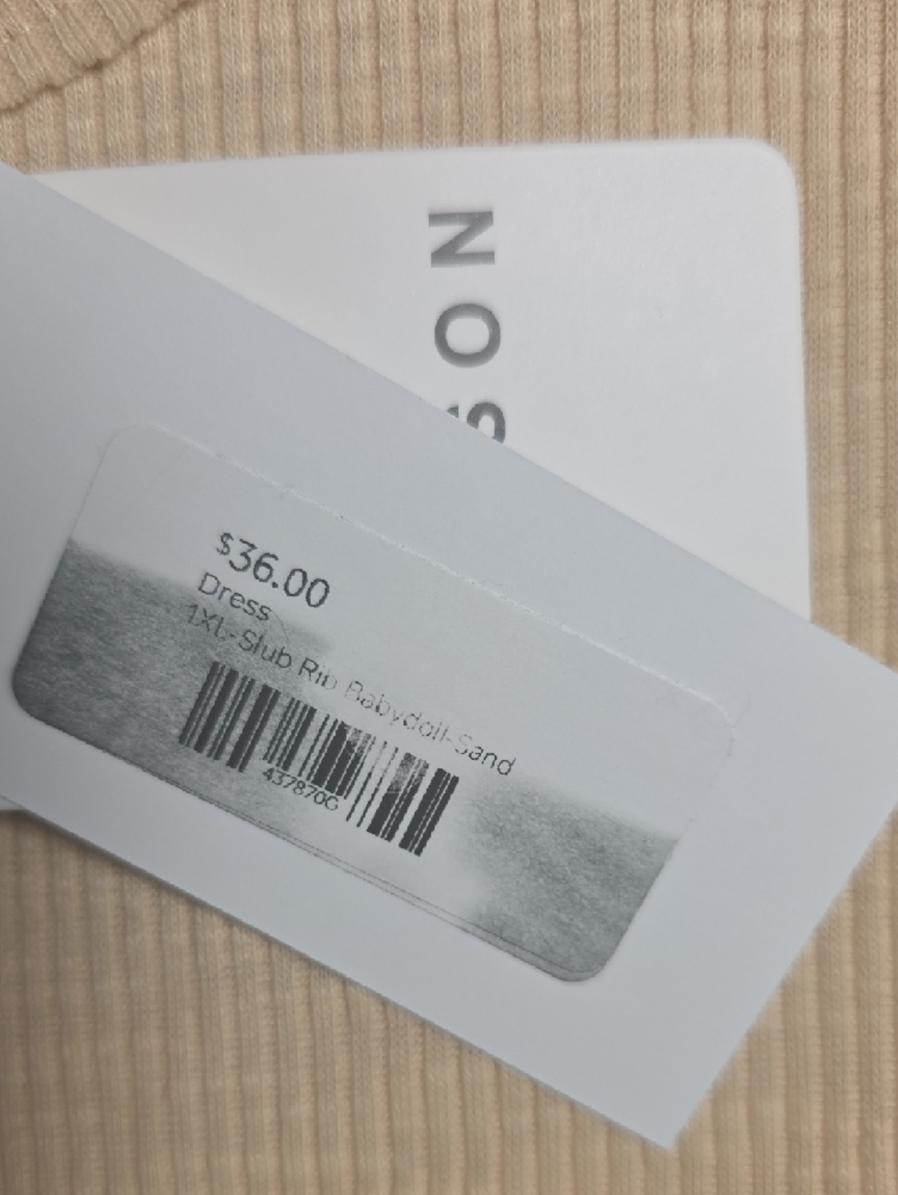 HEYSON Ribbed Babydoll Mini Dress NWT 1XL Cream Flowy Tank Dress - Picture 4 of 6